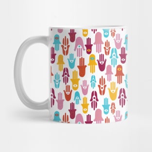 Colorful hand symbols pattern Mug